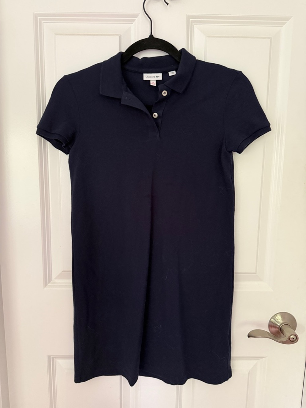 Kids Lacoste Navy Short-Sleeve Polo Dress